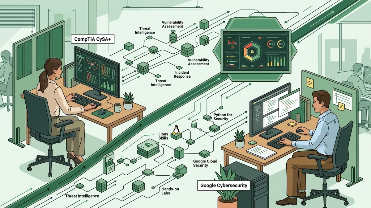 Is CompTIA CySA+ or Google Cybersecurity Better for SOC Analysts? 2026 Comparison Guide
